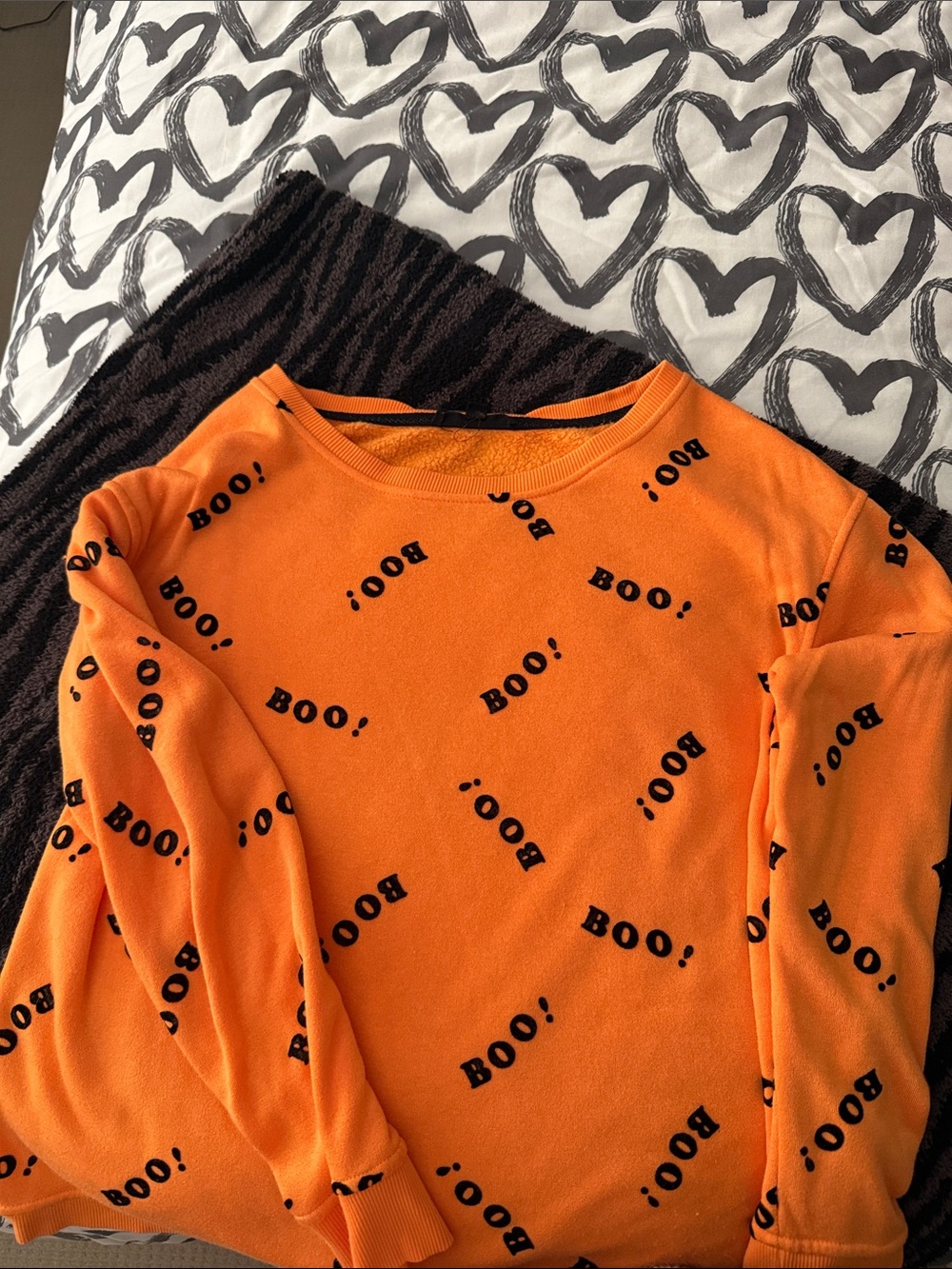 Women’s Orange "Boo!" Pullover Sweatshirt